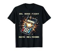 IRL Boss Fight: Math Meltdown - Pixel Art retro educado en casa Camiseta