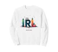 IRL: Entra en la Realidad - Colorida Aventura Urbana Sudadera, Unisex para Adultos, Blanco, XL