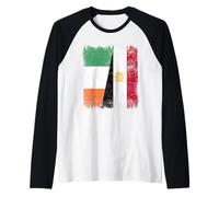Irlanda Egipto Media Bandera Irlandesa Egipcia Herencia Camiseta Manga Raglan