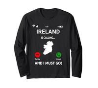 Irlanda está llamando a Diseño de vacaciones irlandesas Manga Larga
