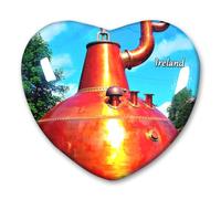 Irlanda - Imán para nevera, pegatinas decorativas de viaje, recuerdo de cristal en forma de corazón