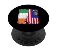 Irlanda Malasia Media Bandera Irlandesa Malasia Heritage Jersey PopSockets PopGrip Adhesivo