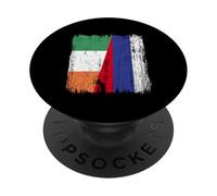 Irlanda Rusia Media Bandera Irlandesa Rusa Jersey PopSockets PopGrip Adhesivo