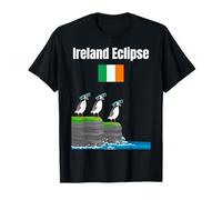 Irlanda Solar Eclipses Amante Puffin Colony Bandera de Irlanda Camiseta