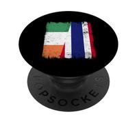 Irlanda, Tailandia, Media Bandera, raíces tailandesas irlandesas PopSockets PopGrip Adhesivo