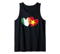 Irlanda Vietnam Corazón Banderas Irlandés Vietnamita Amor Orgullo Camiseta sin Mangas