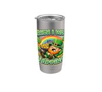Irlandés Yo estaba siesta divertido duende San Patricio Vaso térmico de acero inoxidable de doble pared