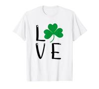 Irlandesa Amor Trébol Verde San Patricio Día Irlanda Camiseta gráfica económica, Hombre, Blanco, L