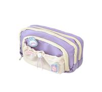 irLocy Bonito estuche estético para lápices Kawaii con pines Kawaii, soporte grande para lápices, suministros preparados (morado), 2024IIOK