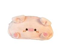 irLocy Lindo estuche de cerdo Kawaii, estuche de felpa esponjoso, suministros estéticos kawaii (rosa)