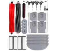 iRobacc 25 accesorios para aspiradora Roborock S8 MaxV Ultra/S8 Max Ultra, 2 cepillos principales, 4 filtros HEPA, 4 mopas, 4 mopas laterales, 4 bolsas para el polvo, 4 cepillos laterales, 1 cepillo