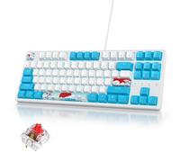 iRoboosta - Teclado mecánico para juegos, 80% de 87 teclas, teclado retroiluminado TKL RGB, interruptores rojos antifantasma completos, cable USB, teclado de sublimación PBT para Windows PC Mac (87