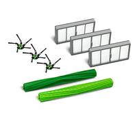 iRobot Piezas auténticas - Roomba Kit de recambios Serie s - 3 filtros de Alta eficiencia, 3 cepillos para Esquinas y Bordes y 1 Juego de cepillos de Goma para múltiples Superficies - Verde