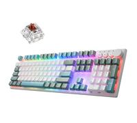 iRocks K74R Keboard mecánico inalámbrico RGB recargable iluminado para juegos, interruptores Gateron intercambiables en caliente, diseño flotante fácil de limpiar, PBT 107 teclas NKRO, cable USB-C