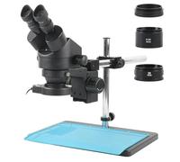 IROEJT Accesorios para microscopio de Laboratorio, microscopio estereoscópico Binocular con Zoom Continuo de 3,5X a 90X, Ocular WF10X/20MM, luz LED, Lentes de 0,5X, 1X y 2X para