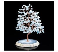 IROEJT Árbol de la Vida de Cristal, árbol de la Suerte de Cristal Natural, árbol bonsái de la Fortuna, Base de ágata, artesanías Hechas a Mano, decoración del hogar, r，E
