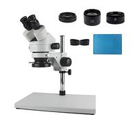 IROEJT Microscopio Binocular estereoscópico Industrial con Aumento de 3,5X a 90x y 56 Luces LED Ajustables, fácil de Usar.，3.5X90X White