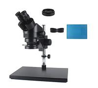 IROEJT Microscopio Binocular estereoscópico Industrial con Aumento de 3,5X a 90x y 56 Luces LED Ajustables, fácil de Usar.，7X45X Black