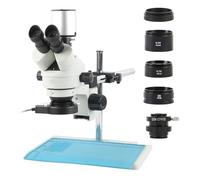 IROEJT Microscopio con Enfoque automático IMX334 4K HDMI USB, microscopio estéreo trinocular, cámara de Video Digital electrónica, Kit de Herramientas para reparación de teléfon，White F