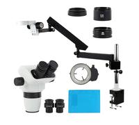 IROEJT Microscopio de observación 3,35X 6,7X 45X 90X Microscopio estereoscópico Binocular parfocal con Brazo articulado Abrazadera de Foco Soporte de Pilar Columna B 32MM