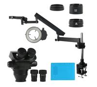 IROEJT Microscopio de observación con Zoom 3,5X-100X, microscopio estereoscópico Binocular WF10X/22MM, Ocular, Brazo articulado multifunción, Abrazadera de Foco, Columna de 32MM