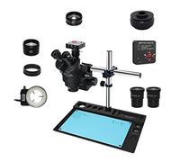 IROEJT Microscopio de observación con Zoom Continuo simultáneo de 3,5X a 90X, microscopio estereoscópico trinocular, cámara USB H_D de 38 MP, Adaptador de Lente de Montura C de