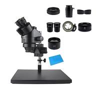 IROEJT Microscopio trinocular estéreo con Zoom Continuo de 3,5 a 90 aumentos y Objetivo Auxiliar. Cámara Digital fácil de Usar.，3.5X90X No camera01