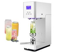 IROEJT Selladora de Vasos, selladora Comercial de latas de refresco, Altura Ajustable, selladora automática para latas de Aluminio y plástico, cerradora de latas de so，White