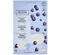 IROHA NATURE - Discos tónico cica arándanos piel sensible | 10 uds | almohadilla, tejido 100% biodegradable, 97% ingredientes de origen natural, vegano