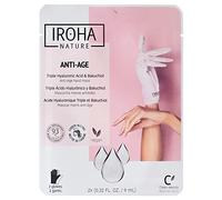 Iroha Nature - Guantes Mascarilla Antiedad | Triple Ácido Hialurónico, Bakuchiol y Niacinamida | Reducción de Arrugas y Manchas | Vegano y Cruelty-Free | 93% Ingredientes Naturales