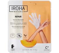 IROHA NATURE - Guantes mascarilla melocotón | 9 ml | Manteca de karité, fórmula vegana, 93% ingredientes naturales, uso externo