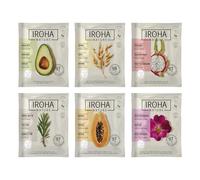 IROHA NATURE - KIT 6 Mascarillas Facial Tisú Natural Extracts | Cosmética Coreana | Aguacate, Árbol de Té, Rosa Mosqueta, Papaya, Pithaya y Avena