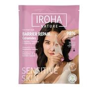 IROHA NATURE - Mascarilla ceramidas piel sensible | 1 unidad | Péptidos, probióticos, tejido tisú 100% compostable, 97% ingredientes naturales, vegana, libre de alérgenos