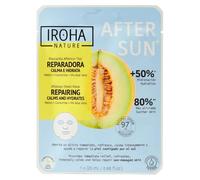 IROHA NATURE - Mascarilla facial aftersun aloe vera | 25 ml | Melón, Camomila, tejido biodegradable, 97% ingredientes naturales, vegana, todo tipo de piel