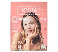 Iroha Nature - Mascarilla Facial Iluminadora e Hidratante con Vitamina C Pura y Ácido Hialurónico | Ilumina e Hidrata | Resultados Instantáneos en 15 Minutos | 100% Biodegradable