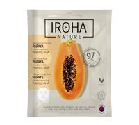 IROHA NATURE - Mascarilla facial papaya piel apagada | 20 ml | AHA, enzimas de piña, ácido hialurónico, 97% ingredientes naturales, vegana, formato tisú