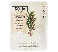 Iroha Nature - Mascarilla Facial PURIFICANTE con Árbol del Té y Ácido Hialurónico. Reduce imperfecciones, mejora aspecto de la piel
