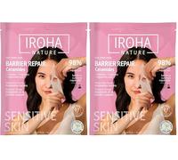 IROHA NATURE - Mascarilla Facial Reparadora Barrera | Cosmética Coreana Protectora con Ceramidas y Probióticos | Ideal Piel Sensible (Paquete de 2)