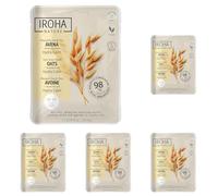 IROHA NATURE - Mascarilla Hidratante Calmante Avena | Cosmética Coreana para Piel Sensible | Hidratación Profunda y Confort | Vegana y 100% Biodegradable (Paquete de 5)