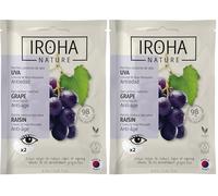 IROHA NATURE - Parches Ojos Antiedad Uva | Reafirmantes para Arrugas y Líneas de Expresión | Uva Antioxidante + Rosa Mosqueta + Ácido Hialurónico | K-Beauty, cosmética coreana (Paquete de 2)