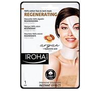 Iroha Nature - Mascarilla Cara y Cuello de Tisú con Aceite de Argán, 1 unidad | Mascarilla Regeneradora Oro Líquido