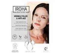 Iroha Nature - Mascarilla Facial Tisú Rellenadora & Anti-Aging | con Triple Ácido Hialurónico | Hidratación Profunda y Efecto Antiedad | Piel Más Suave y Calmada | 100% Vegana