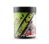 Iron Addict Labs - BCAA + Glutamina de 500gr - Aumento Masa Muscular - Mayor Rendimiento - Detiene el Desgaste - Post Entreno - Sabor Ponche de Frutas