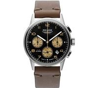 Iron Annie Reloj de Hombre con Correa de Cuero Vintage Serie G38 Cuarzo cronógrafo Fecha 5372, Negro y marrón, Clásico