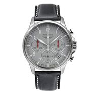 Iron Annie Reloj para Hombre con Correa de Cuero Serie Captain's Line Cronógrafo Fecha 5872, Plateado/Gris Oscuro, Clásico