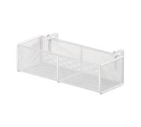 Iron Art - Cesta de almacenamiento colgante para mesita de noche, organizador ajustable para dormitorio, estante que ahorra espacio, 27 x 15 x 9 cm, fácil de instalar (blanco)