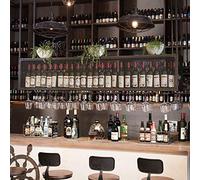 Iron Art - Soporte colgante para mostrador de restaurantes, techo suspendido, estante de vino tinto montado en la pared, 120 x 35 x 40 cm