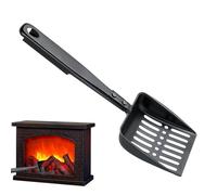 Iron Ash Scoop - Fireplace Shoveling Tool, Hollow Metal Coal Shovel with Durable Handle, Wood Stove and Fire Pit Accessory with Heat-Resistant Design for Home, Outdoor Grills, and Bbqs