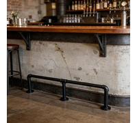 Iron Bar Foot Rail Kit, Foot Stool Balustrade Complete Kit, Island Cap Foot Rest Brackets, Undercounter Mount Hardware, for Kitchen Island Home Bar(250cm/8.2ft)