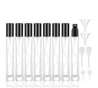 IRON BILL - Botella de spray de vidrio de 10 ml, atomizador de perfume de vidrio grueso, kit de decantador de perfume, botella peque a de vidrio